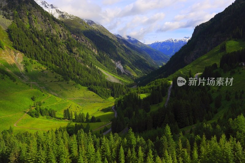 奥地利泰洛高山景观，因斯布鲁克，Hohe Tauern, Kaunertal山路